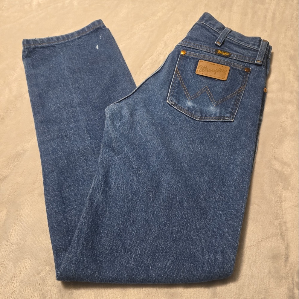 Wrangler 13MWZ 29x34 100% Cotton Cowboy Cut Original Fit Straight Leg Blue Denim